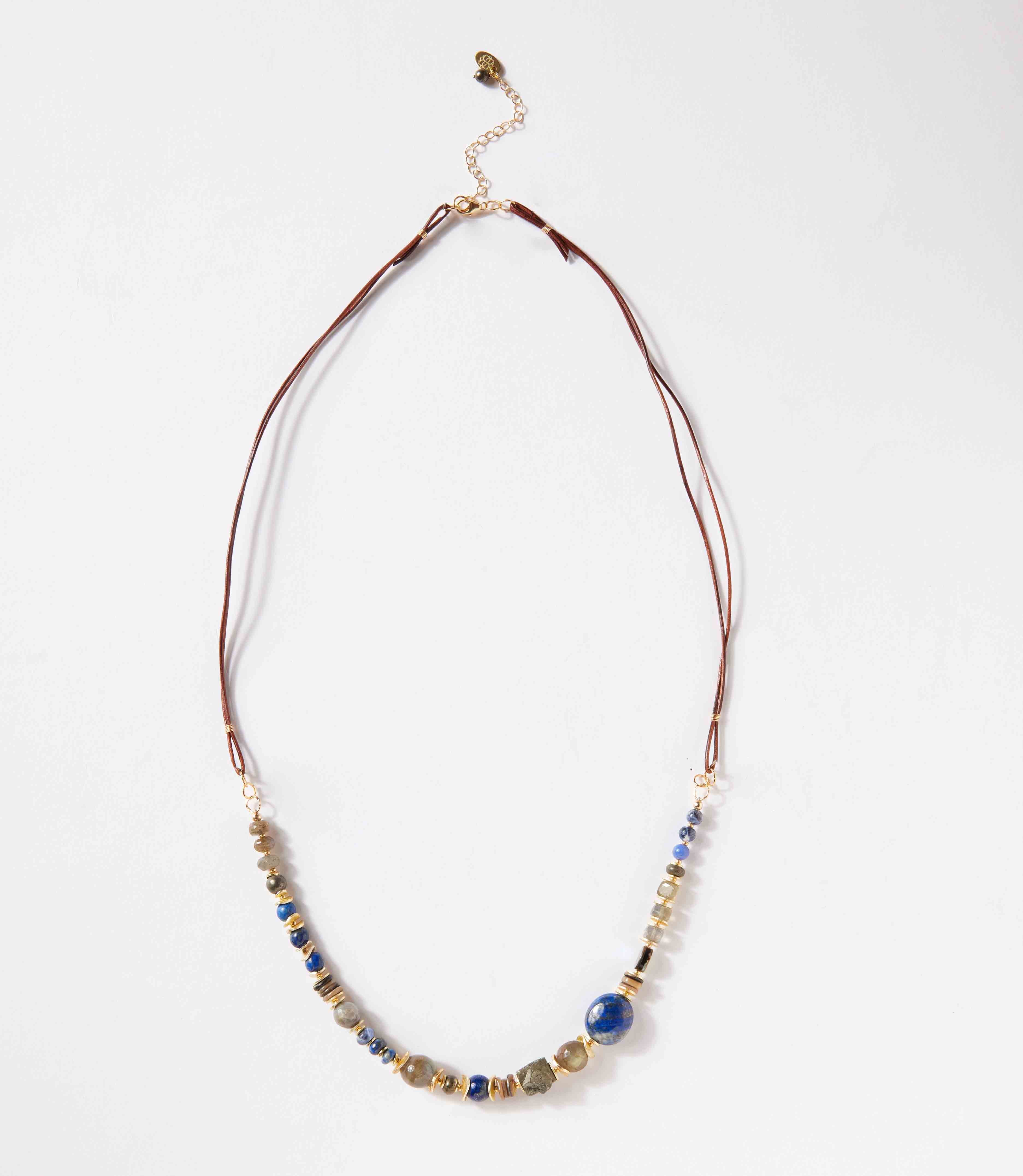Blue Blue Moon Shell And Gemstone Necklace | Karen Kane