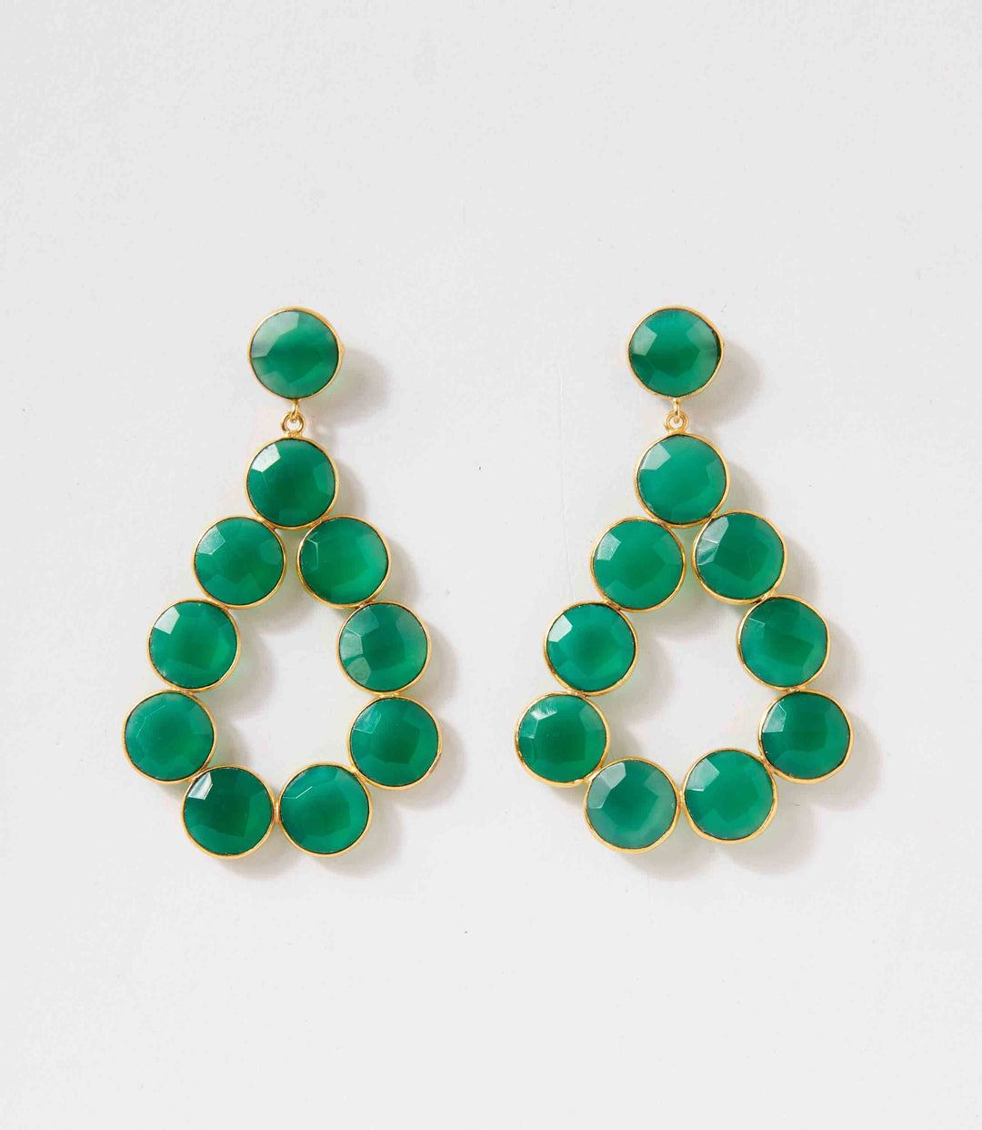 Gemstone Bezel Drop Earrings