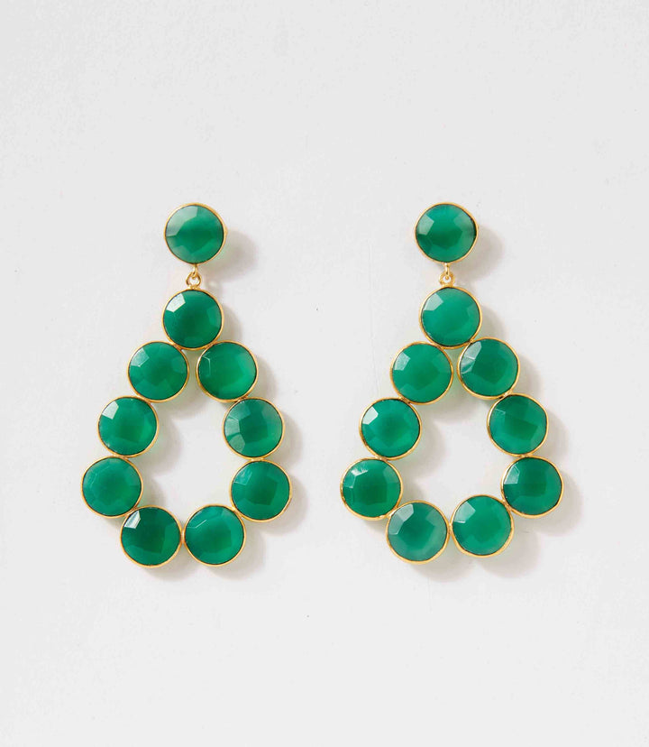 Gemstone Bezel Drop Earrings