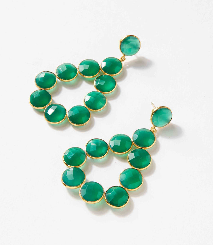 Gemstone Bezel Drop Earrings