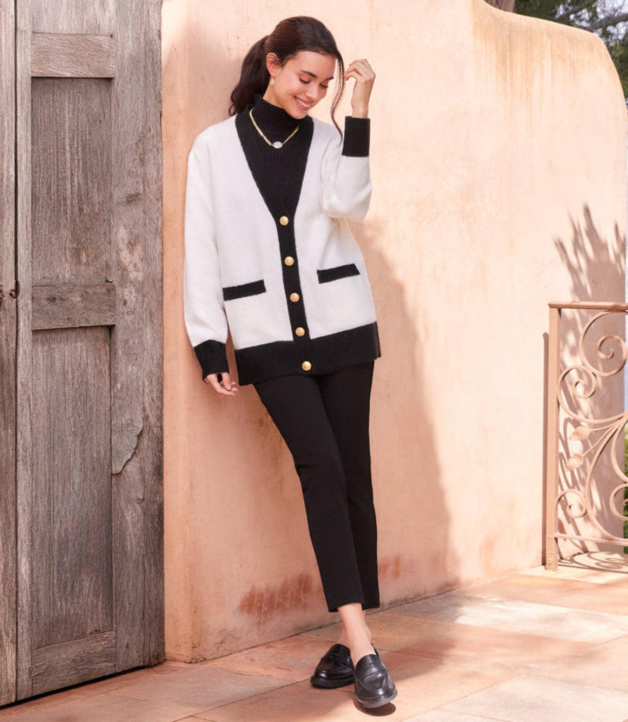 Colorblock Cardigan Sweater - Soft, Stylish & Eco-Friendly
