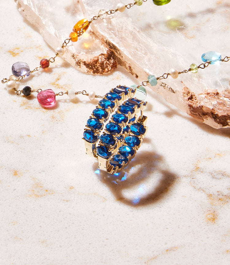 Gemstone Hoop Earrings