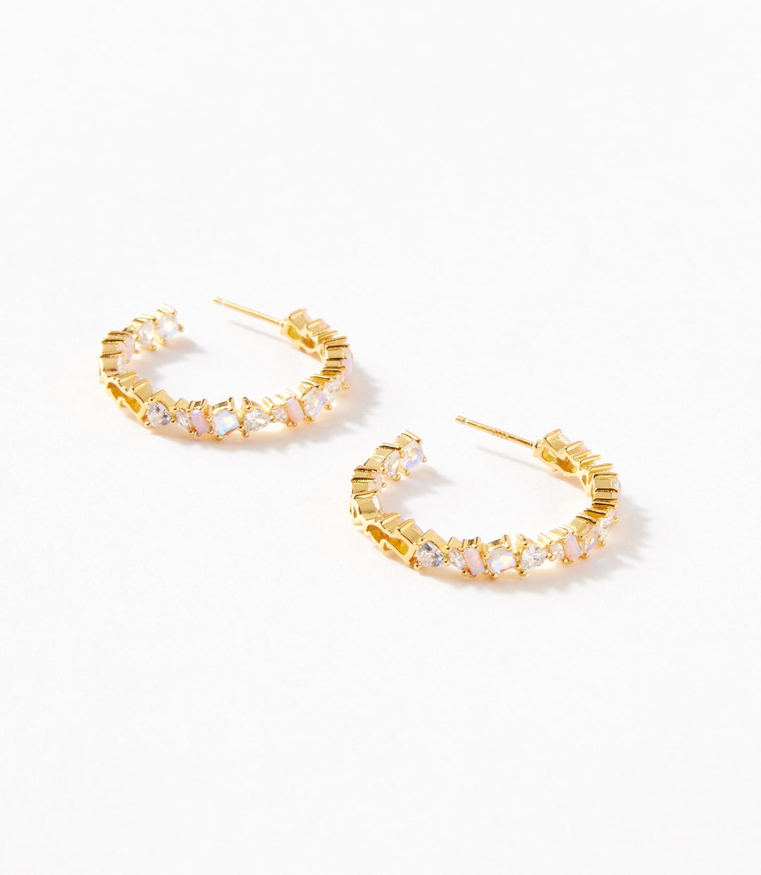Multi Gemstone Hoop Earrings