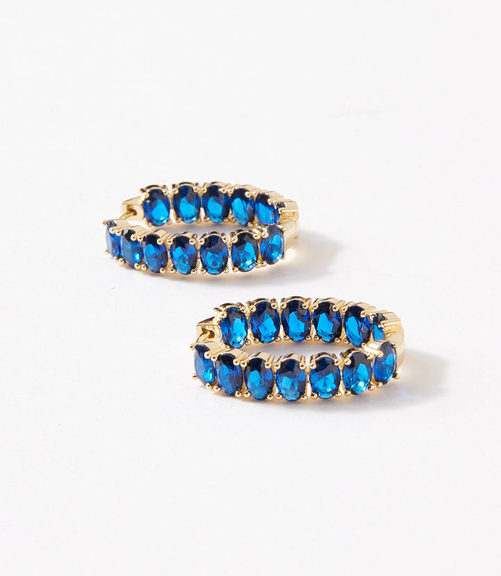 Gemstone Hoop Earrings