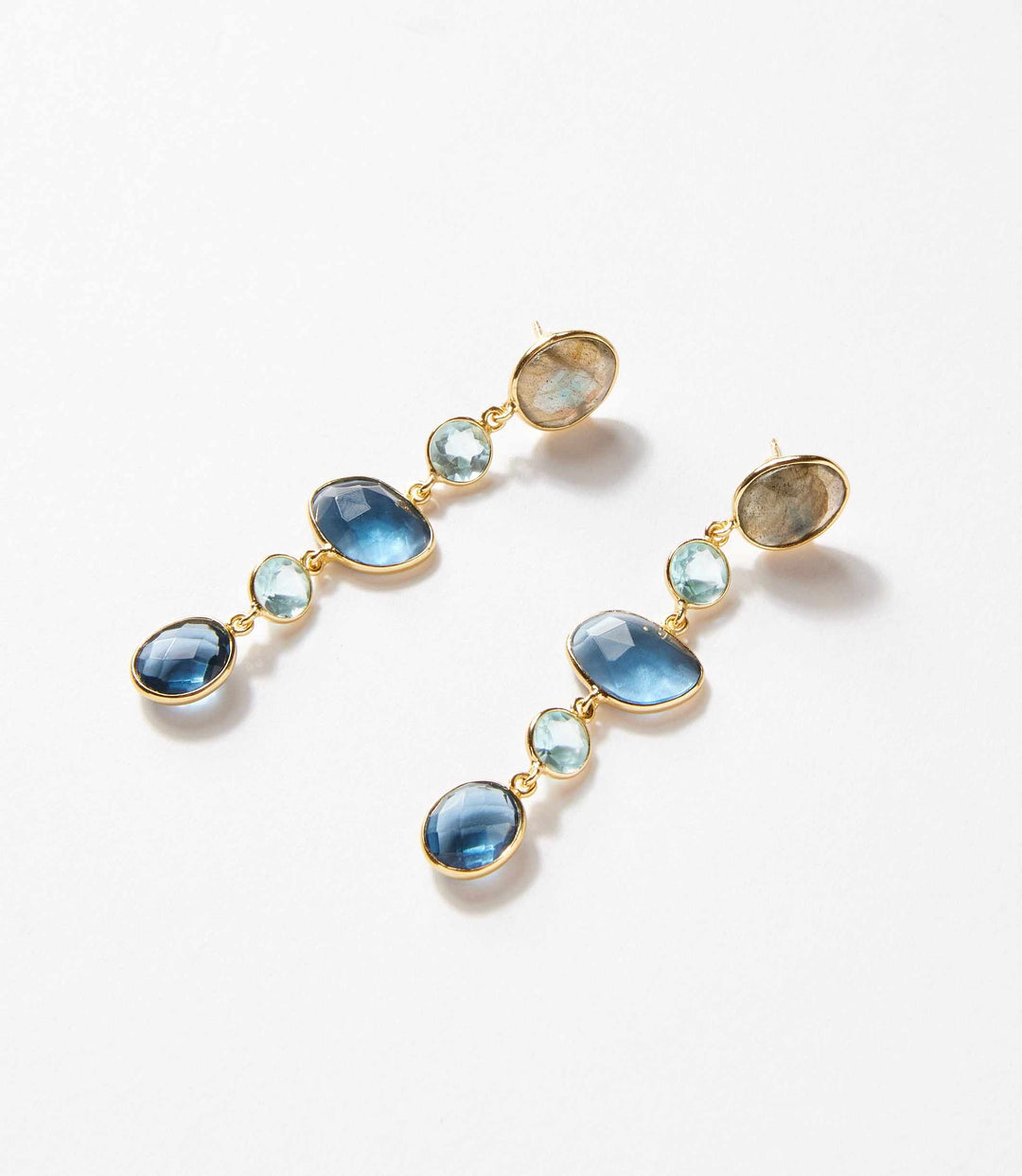 Mixed Gemstone Strand Earrings