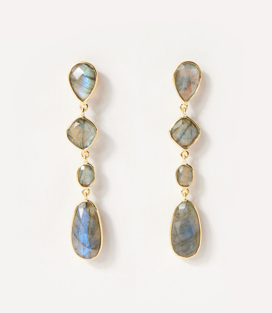 Multi Gemstone Drop Earrings