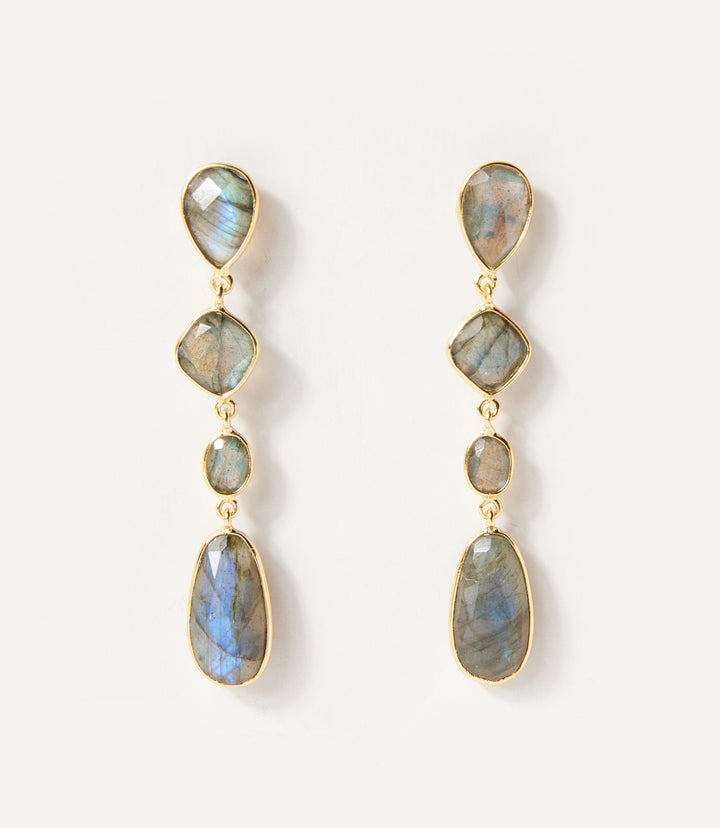 Multi Gemstone Drop Earrings