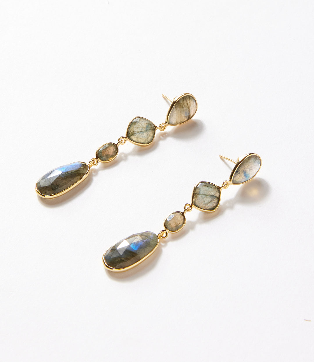 Multi Gemstone Drop Earrings