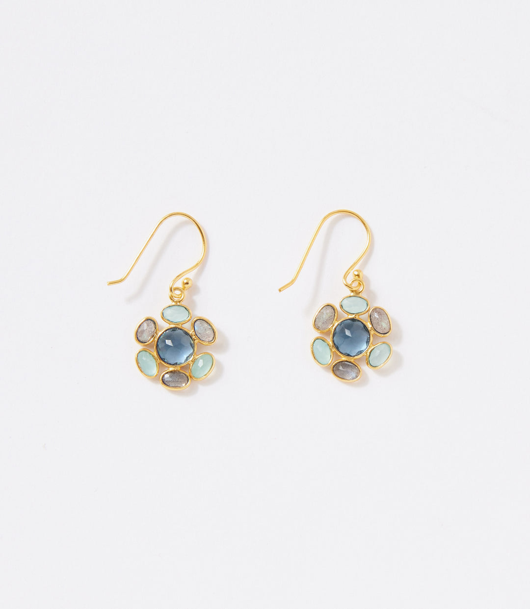 Multi Gemstone Circle Earrings