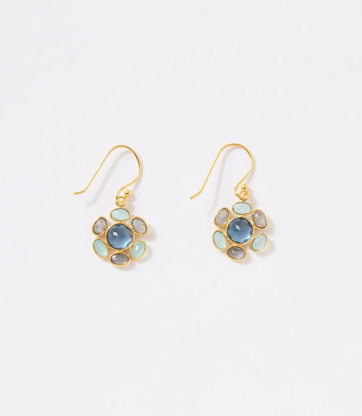 Multi Gemstone Circle Earrings