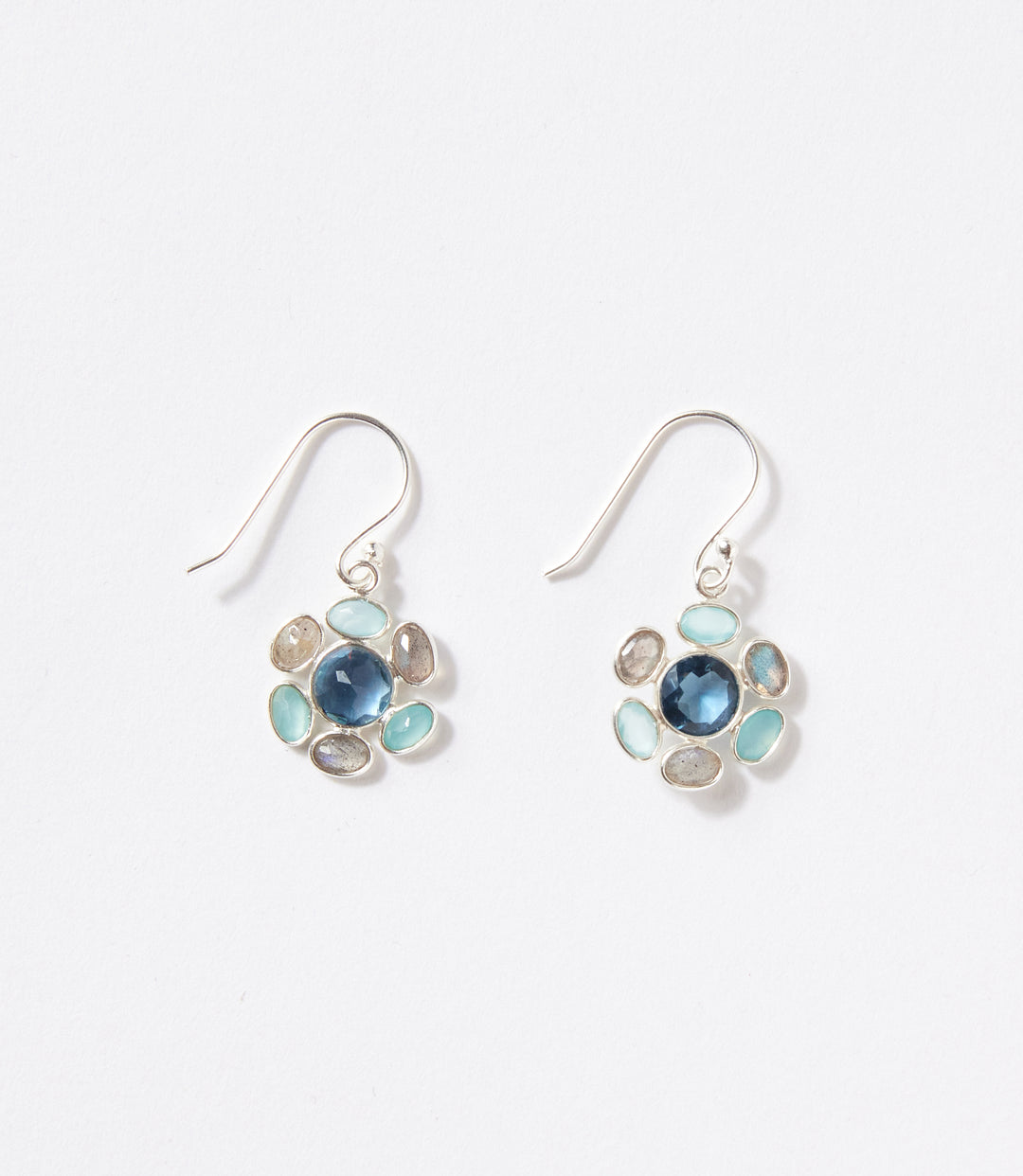 Multi Gemstone Circle Earrings