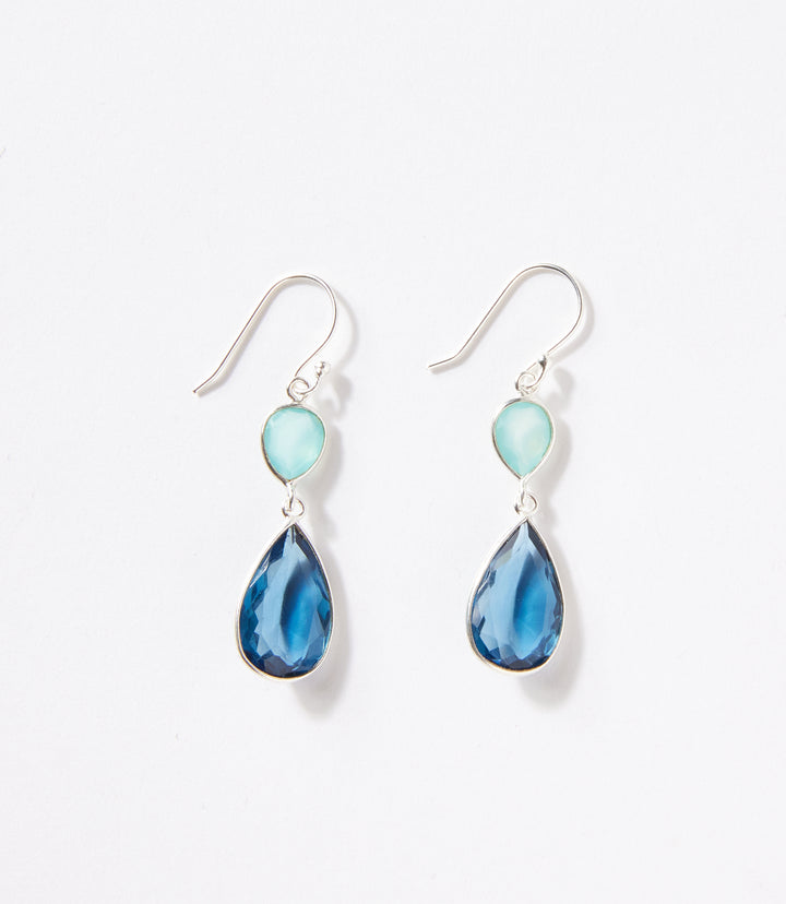 Mixed Gemstone Teardrop Earrings