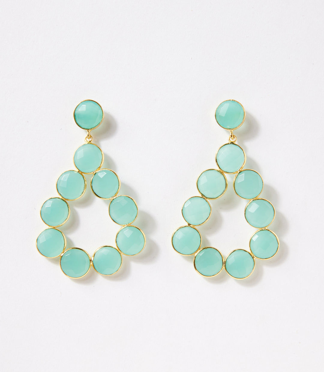 Gemstone Bezel Drop Earrings
