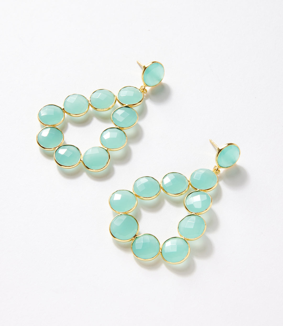 Gemstone Bezel Drop Earrings