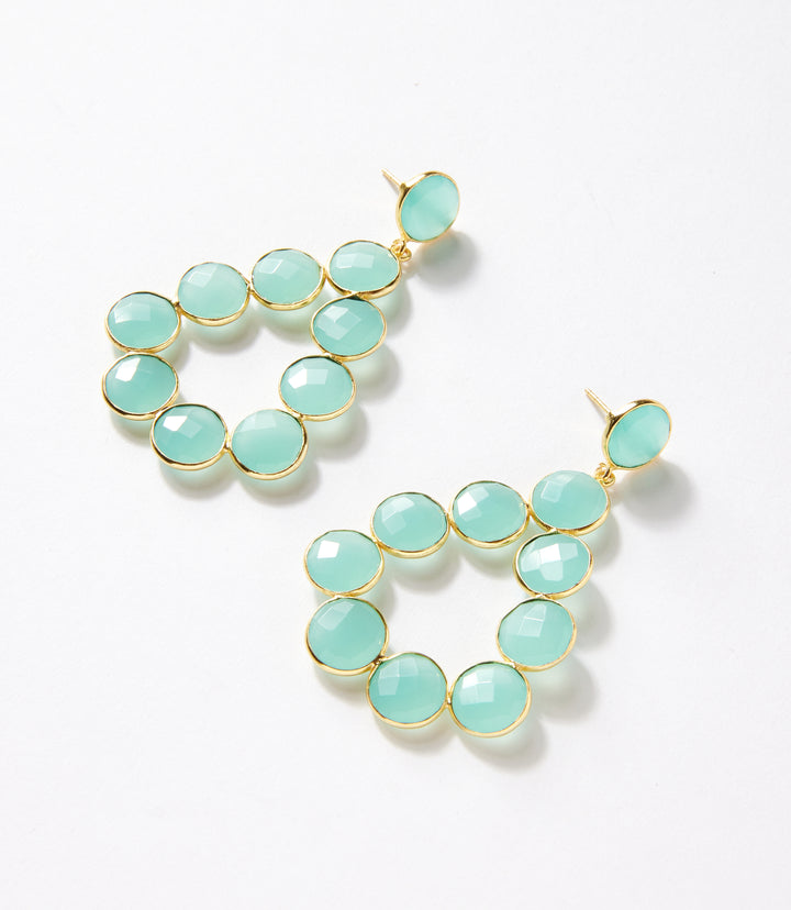 Gemstone Bezel Drop Earrings