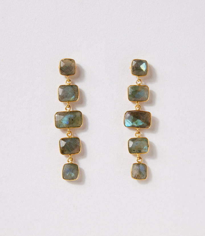 Five Drop Gemstone Earrings