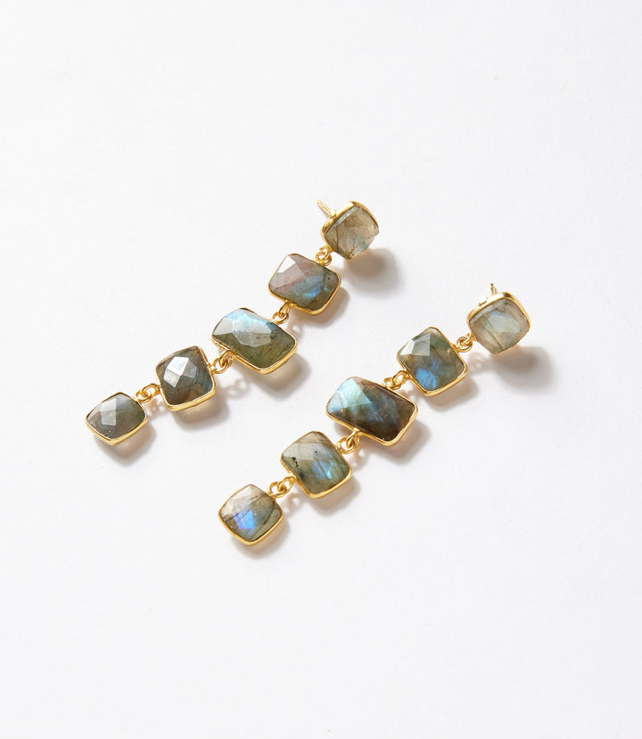 Five Drop Gemstone Earrings