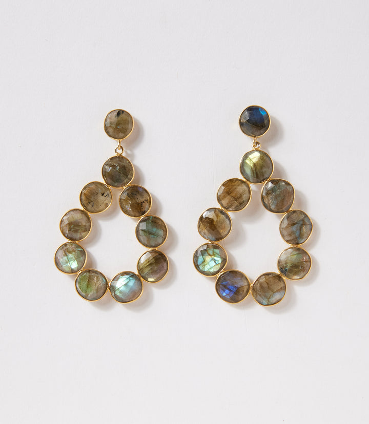 Gemstone Bezel Drop Earrings