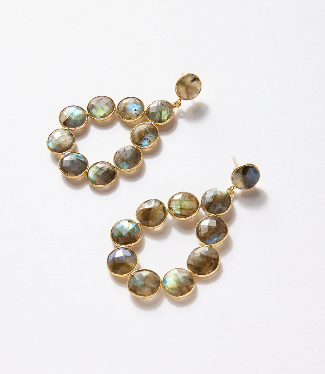 Gemstone Bezel Drop Earrings