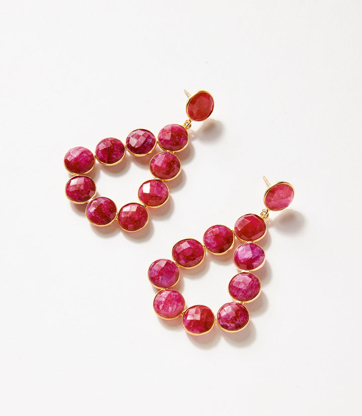 Gemstone Bezel Drop Earrings