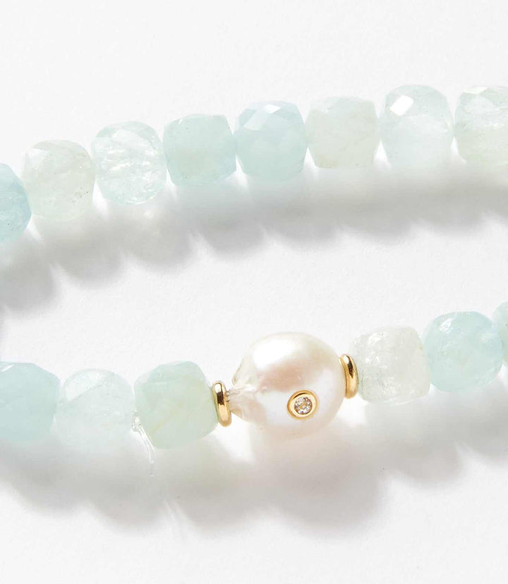 Aquamarine Beaded Bracelet