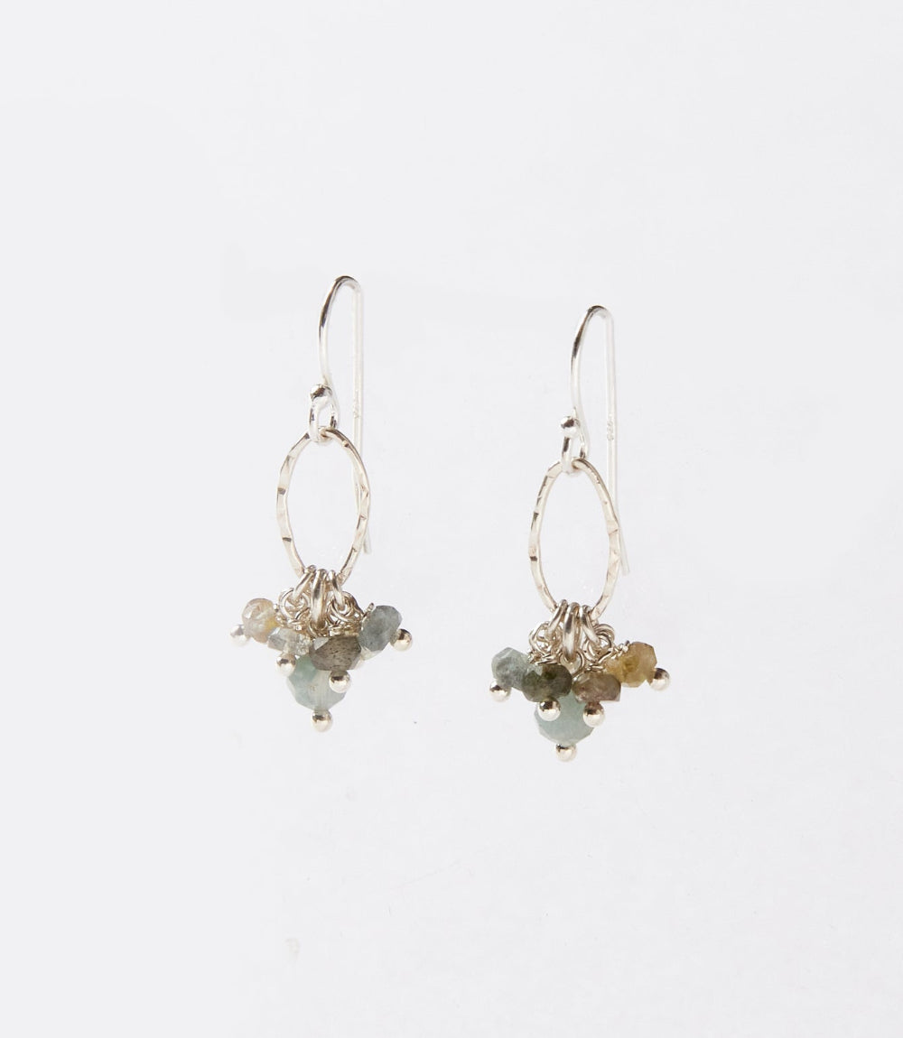 Gemstone Cluster Earrings