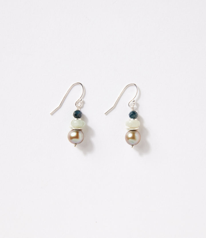 Gemstone And Pearl Earrings