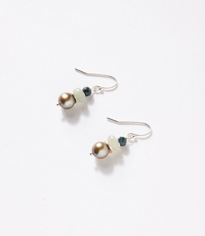 Gemstone And Pearl Earrings