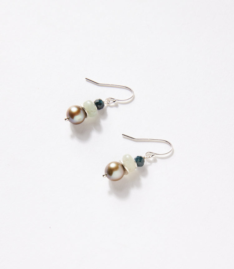 Gemstone And Pearl Earrings