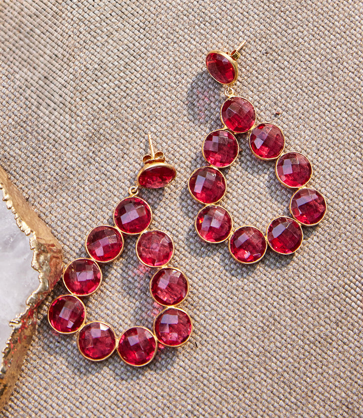 Gemstone Bezel Drop Earrings