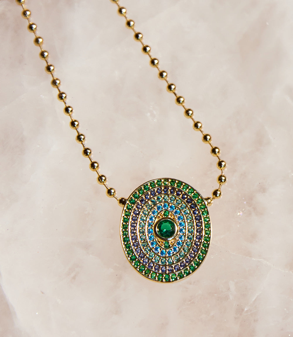 Gemstone Disc Necklace