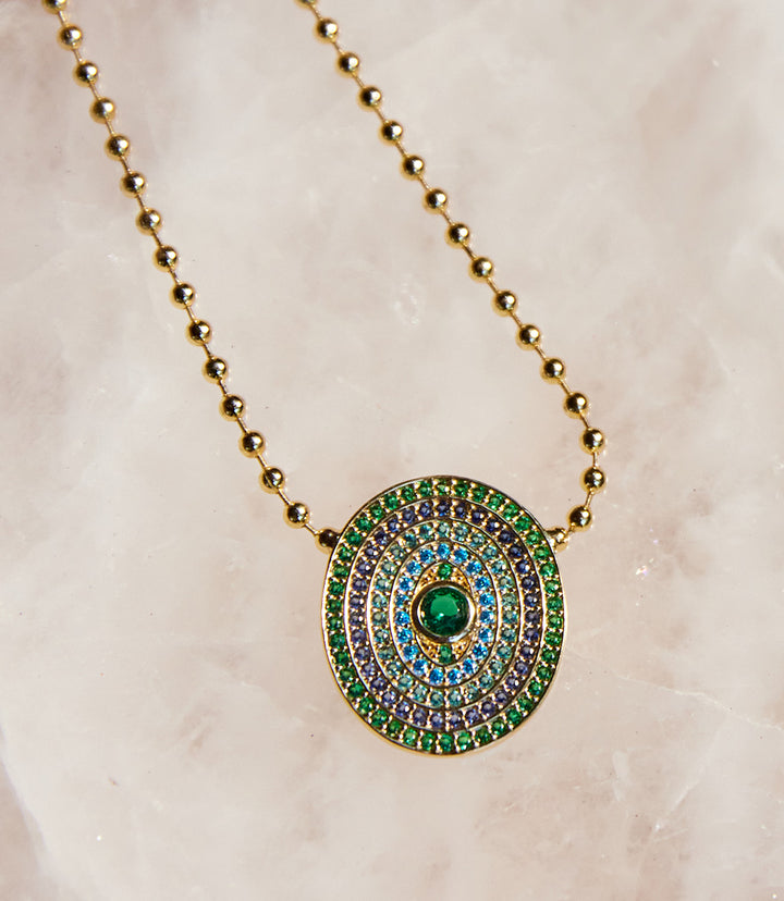 Gemstone Disc Necklace