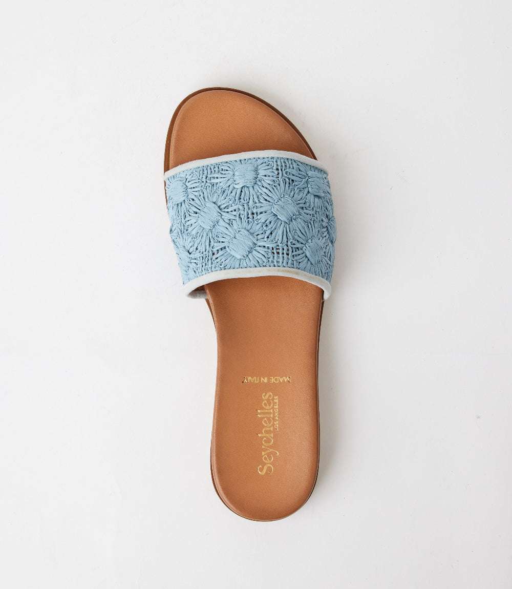 Seychelles Rafia Slides Seychelles Dakota Flower Raffia Slides – Karen Kane