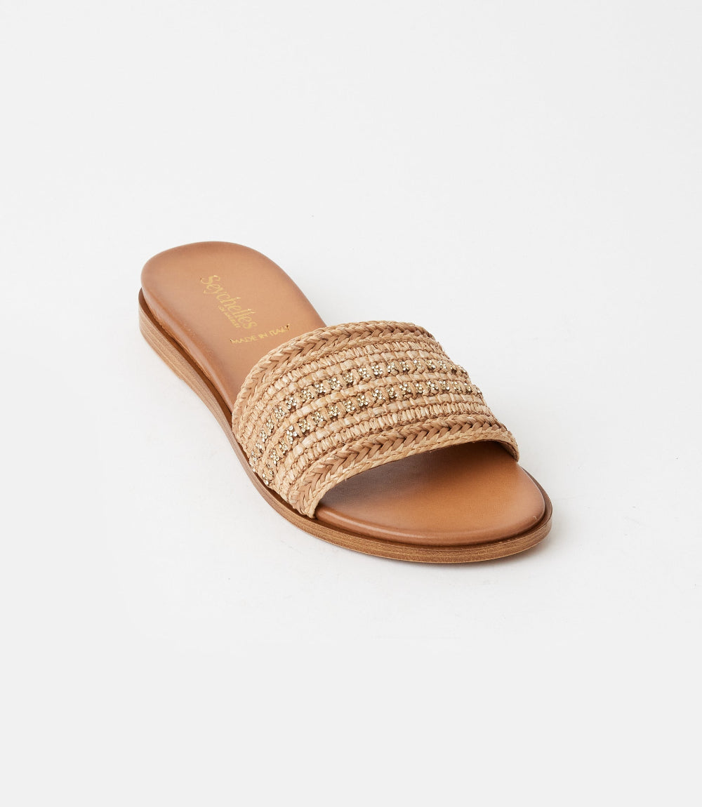 Seychelles Destination Boho Embellished Slides