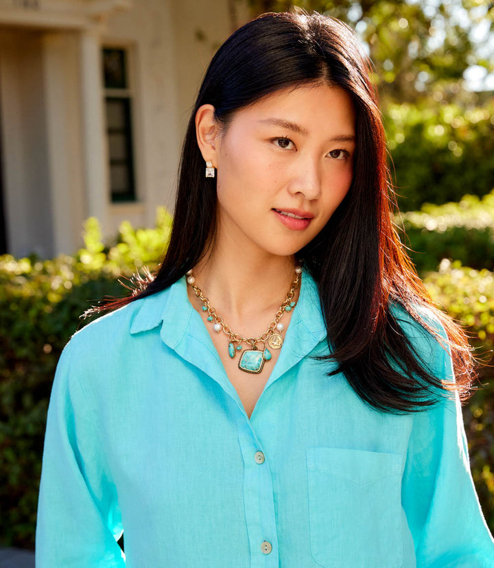 Long Sleeve Linen Button-Up Shirt