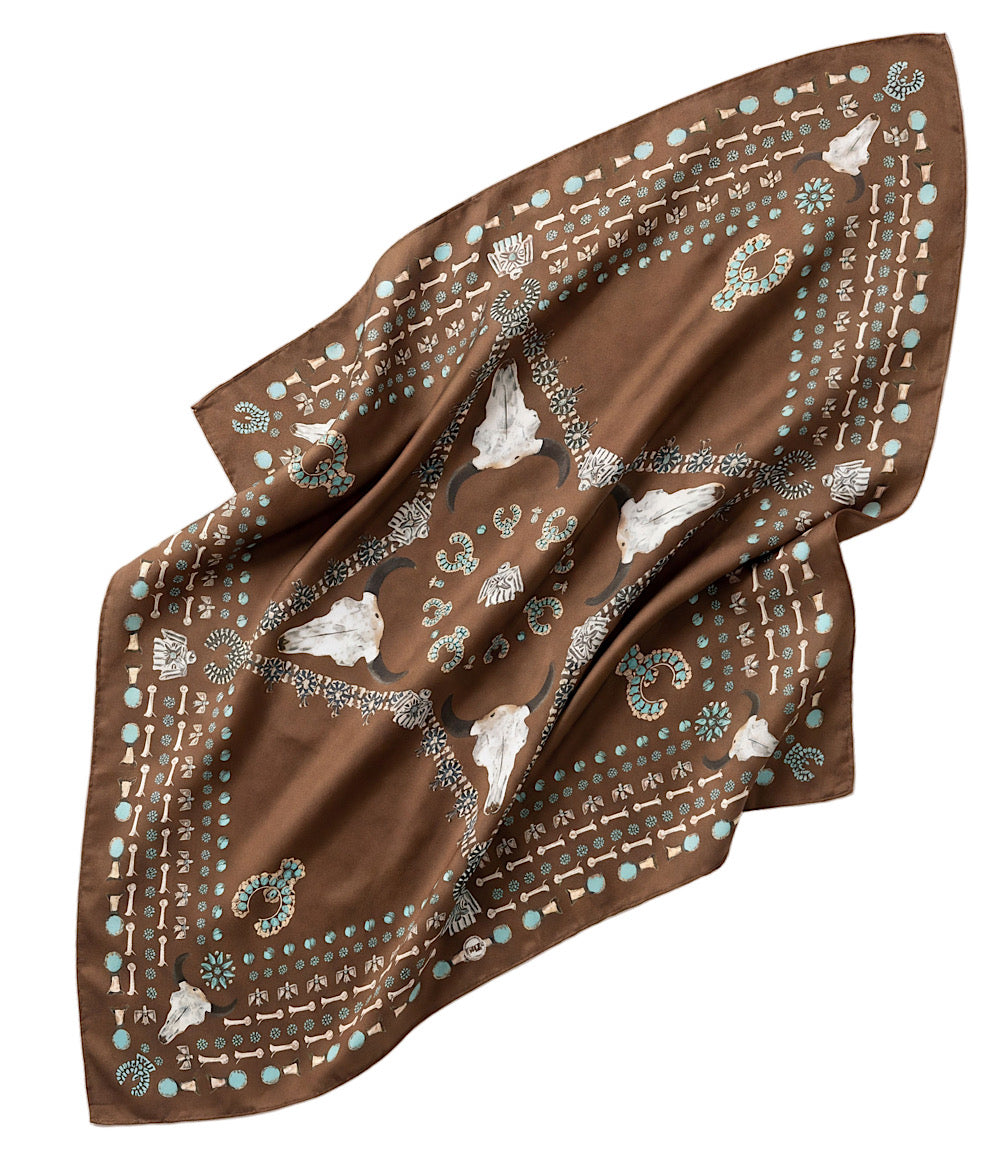 Squash Blossomed Silk Scarf