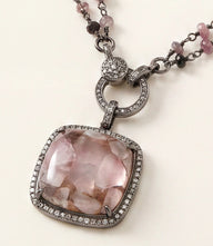 Pink Turquoise Crystal Pendant Necklace