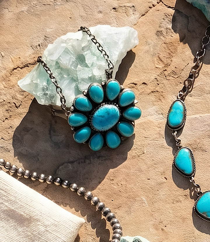 Kingman Turquoise Pendant Necklace