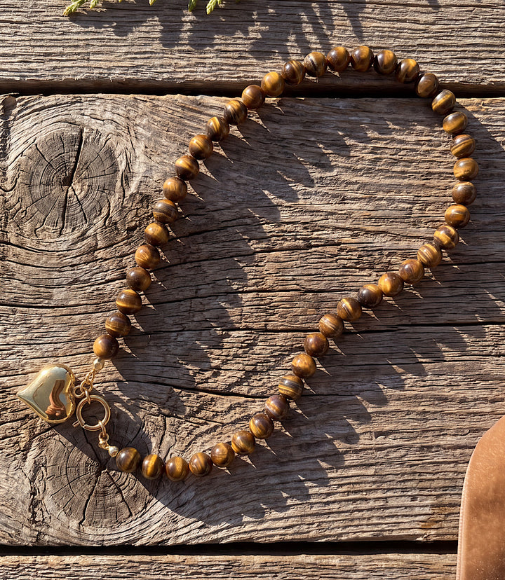 Beaded Heart Toggle Necklace