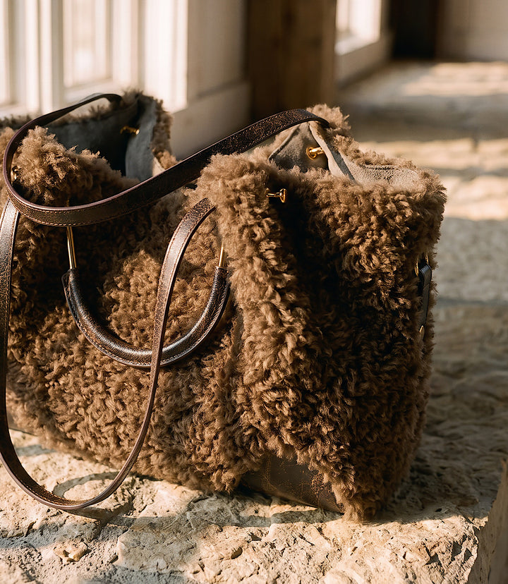 Dolce Vita Nomad Double Handle Fuzzy Tote