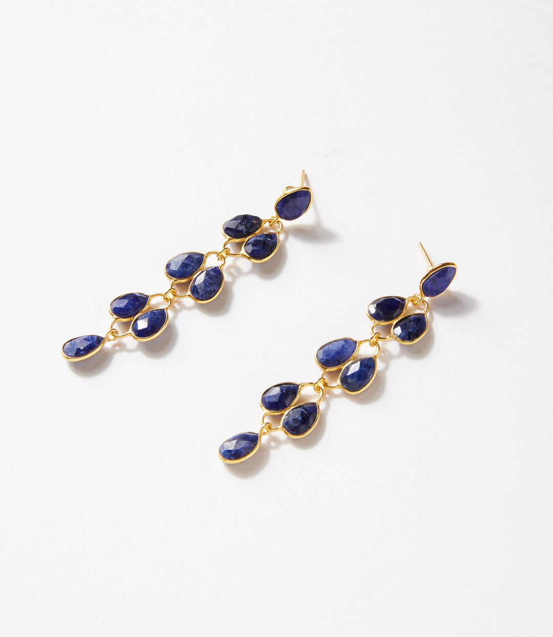 Feather Drop Gemstone Earrings