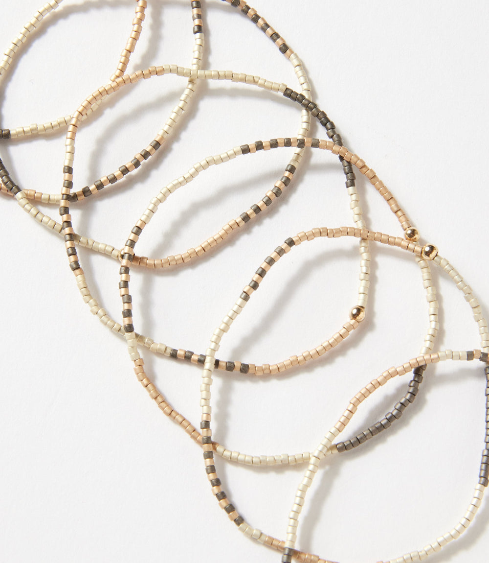 Beaded Bracelets, Stack Of 7