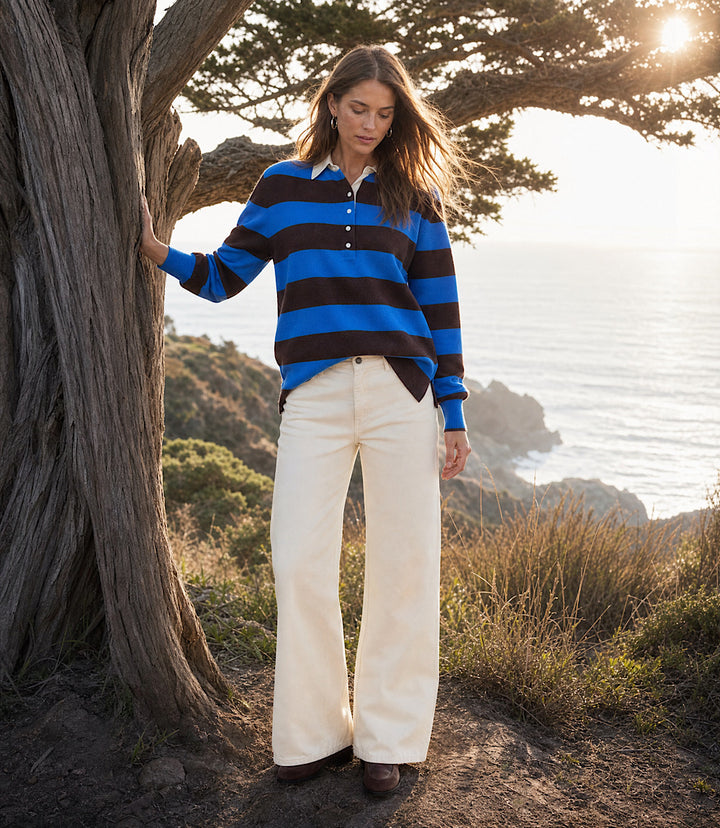Game Day Collared Stripe Sweater