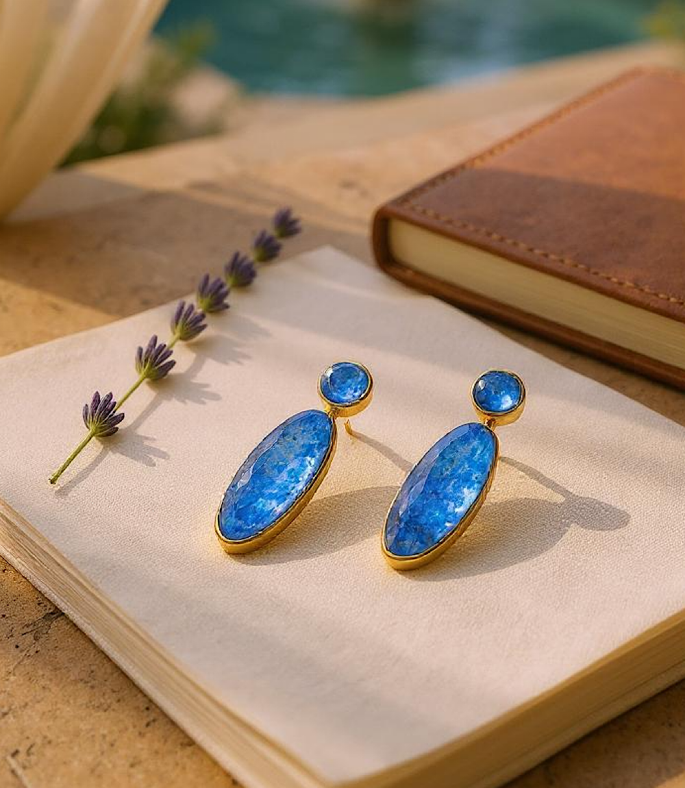 Lapis Crystal Earrings