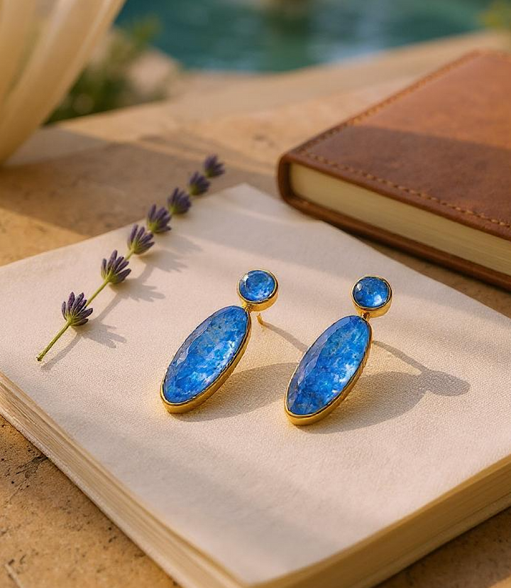 Lapis Crystal Earrings