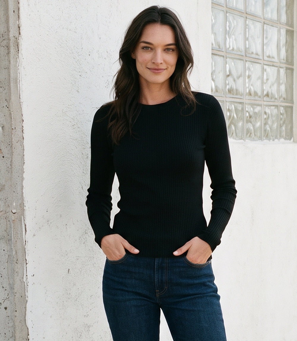 Ribbed Long Sleeve Top