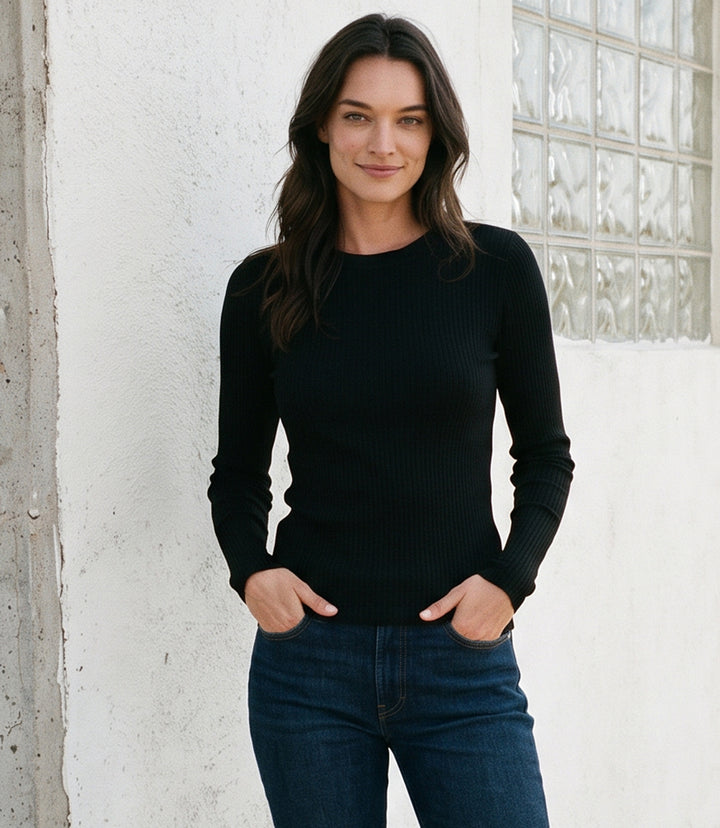 Ribbed Long Sleeve Top