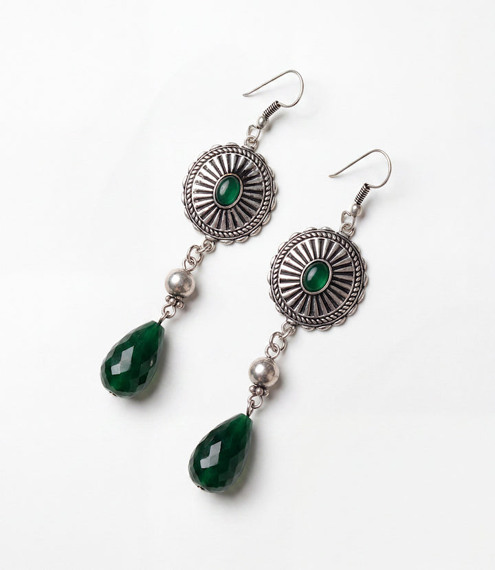 Beaded Concho Earrings