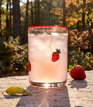 Strawberry Hand-Painted Drinking Glass