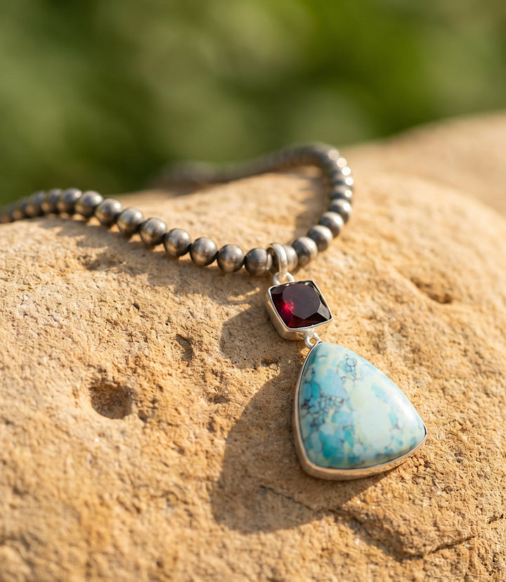 Turquoise Triangle Pendant Necklace
